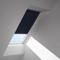 VELUX Verdunkelungs-Rollo elektrisch DML M06 1100SWL Dunkelblau, Schiene weiß