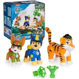 PAW PATROL: Jungle Pups Chase, Tracker & Tiger, Actionfiguren mit Geschoss, Kinderspielzeug für Jungen und Mädchen