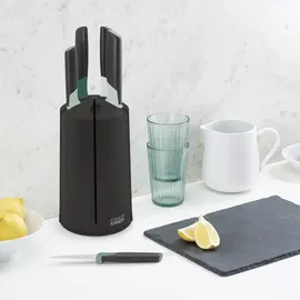 Joseph Joseph Elevate Knives SlimBlock 5-teiliges Messerset mit abnehmbarem Messerschleifer - Schwarz