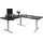 Mendler Eckschreibtisch HWC-D40 Schwarz / Grau