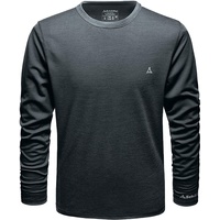 Schöffel Herren Merino Sport Shirt 1/1 Arm M, temperaturregulierendes Langarmshirt, atmungsaktives Funktionsunterwäsche-Shirt in Wollqualität, anthrazit, XL