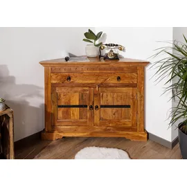 Massivmoebel24 Eckkommode 107 x 80 x 54 cm Honig