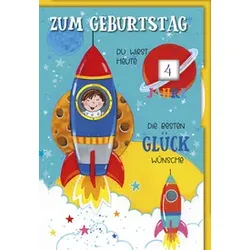 Geburtstagskarte Drehzahl Kind blau 53057 Bild