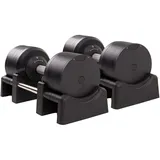 BRAINGAIN Verstellbare Hanteln - 23.5kg, 32.5kg, 41.5kg - Chrom/Schwarz - Vielseitige Heimfitness-Gewichte für Krafttraining (Schwarz, 2 x 41,5kg)