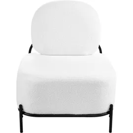 Beliani Sessel LUNDE Bouclé 72 x 71 x 70 cm Weiß