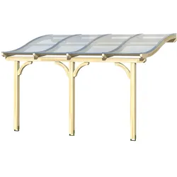 Skan Holz Terrassenüberdachung Venezia mit Mittelpfosten Breite 434 cm-434 x 239 cm-schiefergrau