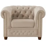 S-Style Chesterfield Sessel Cleo Blink Samt 104 x 72 x 0 cm Beige