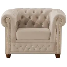 S-Style Chesterfield Sessel Cleo Blink Samt 104 x 72 x 0 cm Beige