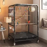 WXXSHGDW Wellensittich Käfig, Großer Vogelkäfig, Vogelkäfig Wellensittich, Vogelvoliere Innen mit Rädern, für Conures, Lovebirds, Nymphensittiche, Finken