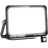 Willpower 200W 20000LM LED Strahler Außen mit Bewegungsmelder LED Scheinwerfer 6000K Kaltweiß IP66 Wasserdicht LED Außenstrahler Fluter Flutlicht für Garage Flur Garten Innenhöfe Hotel Sportplatz