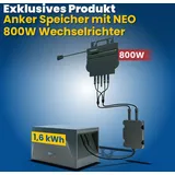 SUNPRO POWER Anker SOLIX Solarbank E1600 Solarspeicher 1600Wh mit Growatt NEO-800M-X Wechselrichter WIFI und Anschlusskabel