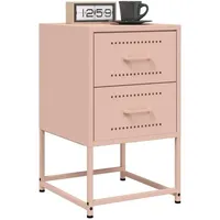 VidaXL Nachttische 2 Stk. Rosa 36x39x60,5 cm Stahl