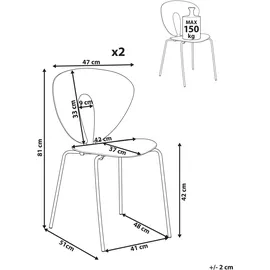 Beliani Esszimmerstuhl 2er Set Weiß