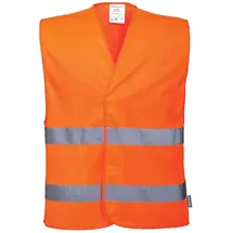 PORTWEST Zwei Reflex-Streifen Warnschutzweste, Größe: S/M,