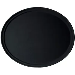 Cambro Camtread ovales rutschfestes Fiberglas Tablett schwarz 68,5x56cm