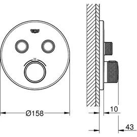 Grohe Grohtherm SmartControl mit 2 Absperrventilen, phantom black