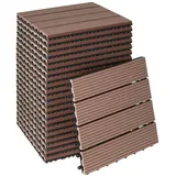 Tectake Terrassenfliesen Tegulas 31 x 31 x 2 cm braun