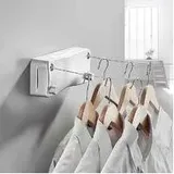 Csparkv - 5,2 m ausziehbarer Wäscheständer mit Doppelleine, (Silber), erweiterbarer Wand-Wäscheständer, für Schlafzimmer, Badezimmer, Balkon, Garten