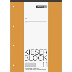 BRUNNEN 1042235 KIESER-Zeichenblock A4 KIESER 080011, 5 mm kariert mit Rand, mit großem Schriftfeld