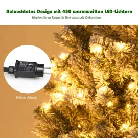 Costway Künstlicher Weihnachtsbaum Weiß/Grün 225 cm