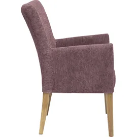 Home Affaire Armlehnstuhl HOME AFFAIRE "King BESTSELLER", rot (weinrot, eiche natur), B:60cm H:92cm T:65cm, Polyester, Stühle, Armlehnstuhl, Esszimmerstuhl mit bequemer Polsterung, Esszimmersessel mit Armlehnen