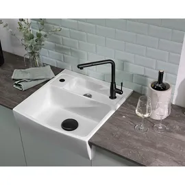 Systemceram KeraDomo CENTRA 60 Grönland rechts Einbauspüle Excenterbetätigung 595 x 625 mm