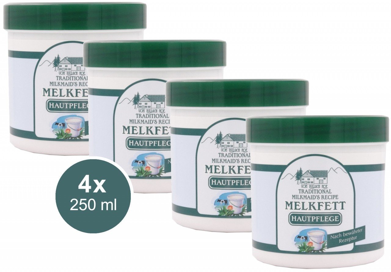 4x 250ml Melkfett Hautschutz Hautpflege Creme Lotion Schutzcreme Pullach Hof