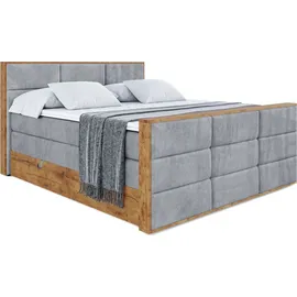 altdecor Boxspringbett 140 x 200 cm H3 Grau
