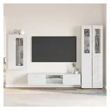 vidaXL TV-Schrankset mit Tür FLORIN 3 pcs Hochglanz Weiß Holzwerkstoff