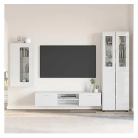 vidaXL TV-Schrankset mit Tür FLORIN 3 pcs Hochglanz Weiß Holzwerkstoff
