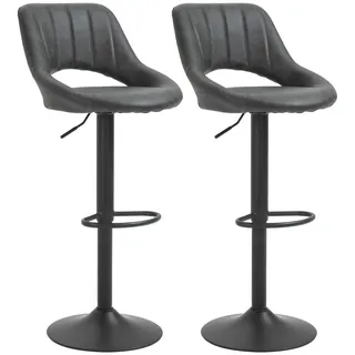 Homcom Barhocker Grau Kunststoff, 49x110x44 cm, Esszimmer, Barmöbel, Barhocker