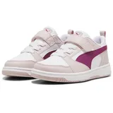 Puma Rebound V6 Jr - Sneakers - Mädchen - White/Pink/Purple - 1 UK