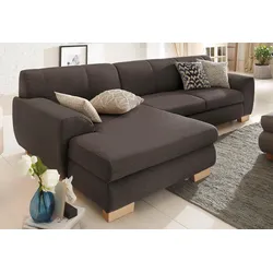 Home affaire Ecksofa »Nika L-Form«, Polsterecke, Struktur fein oder Melrose/Struktur, mit Bettfunktion Home affaire braun