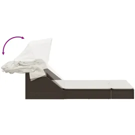 vidaXL Doppel-Sonnenliege 53 x 24 x 110 cm Braun