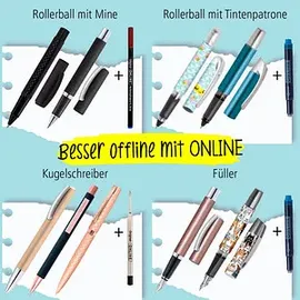 Online Schreibgeräte Rollerball-Minen Gelschreiberminen 0,7 mm Schwarz