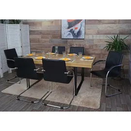 Proregal Konferenzstuhl Sammy Textil Schwarz 6er Set