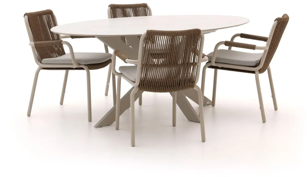 Bellagio Caronia/Furato ellips 200 cm Gartenmöbel-Set 5-Teilig Stapelbar