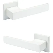 HEXIM - Designer Türgarnitur, Zimmer Türgriff wc / Bad Aluminium matt in 4 Farben - Ricardo Borelli Serie: weiß matt, Türgriffe Q06