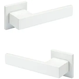 HEXIM - Designer Türgarnitur, Zimmer Türgriff wc / Bad Aluminium matt in 4 Farben - Ricardo Borelli Serie: weiß matt, Türgriffe Q06