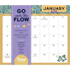 Workman Calendars Go with the Flow: Inspiration and Organization for 2025: A Magnetic Monthly Calendar for a Fridge, Wall, or Desk