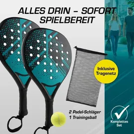 #DoYourFitness #DoYourSports Padel Schläger Starterset, | zwei Padelschläger Ball und Netz - Schwarz