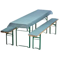 nyvi Bierbankauflagen Set 240 x 90 cm grün kariert 3-tlg.