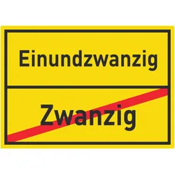 HB-Druck Einundzwanzig Zwanzig Aufkleber Ortsaufkleber A1 (594x841mm)