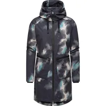 Ragwear Damen, Wintermantel Warmer Parka mit Teddyfell wasserdicht und atmungsaktiv Holstic Print YOUMODO Black Gr. M - M