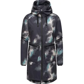 Ragwear Damen, Wintermantel Warmer Parka mit Teddyfell wasserdicht und atmungsaktiv Holstic Print YOUMODO Black Gr. M - M
