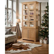 Home Affaire Vitrine HOME AFFAIRE "Meliss", beige (natur), B:94cm H:210cm T:39cm, Massivholz, Schränke, Vitrine, aus massiver Kiefer, FSC zertifiziert, Breite 94 cm