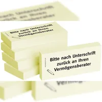 Bizstix 1301010113 Haftnotizen "Bitte nach Unterschrift zurück an Ihren Vermögensberater"