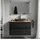 Bernstein Waschbeckenunterschrank 80 x 46 x 62 cm Schwarz Matt/Eiche Honig
