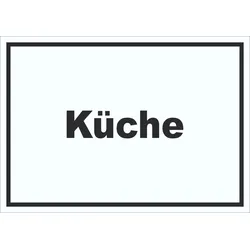 Küche Schild mit Text Kitchen cucina waagerecht A5 (148x210mm)