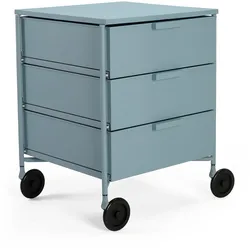 Kartell - Mobil Container mit Rollen, 3 Schubladen, hellblau matt